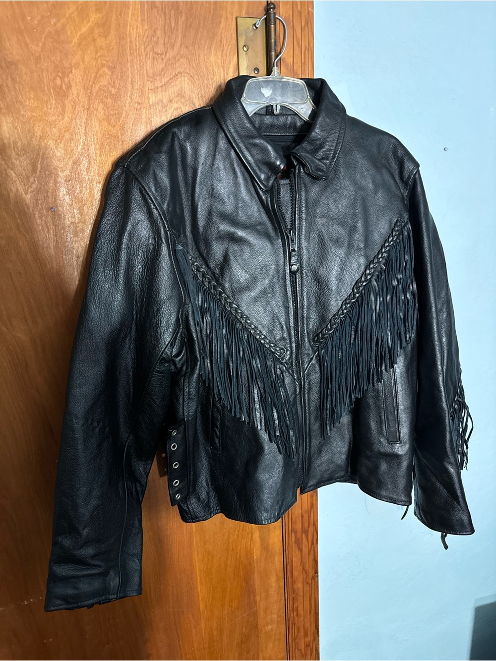 Vintage 80’s/90’s Leather Club Black Genuine Fringe Thinsulate Jacket XXXL/3X